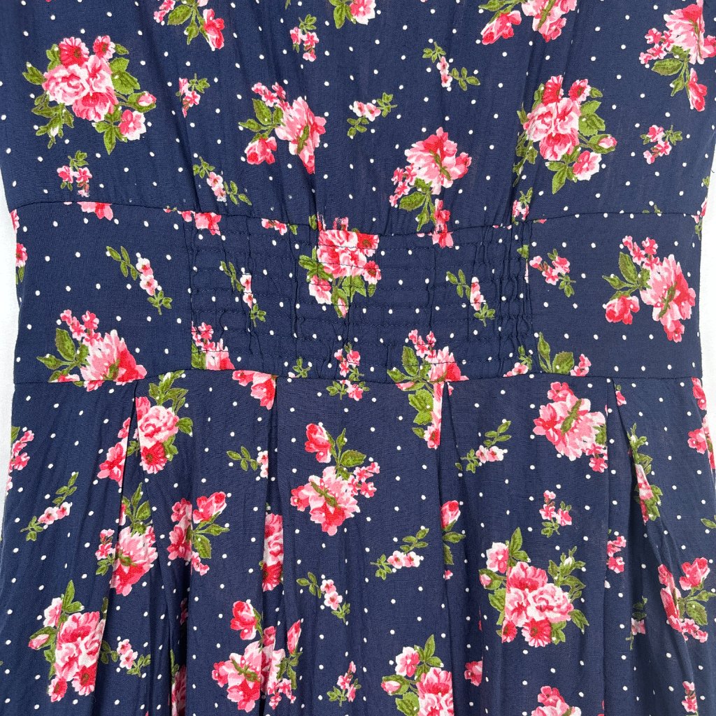 Frock Shop Dress Women's Medium Navy Pink Floral Feminine Fit And Flare — image 3 of 8